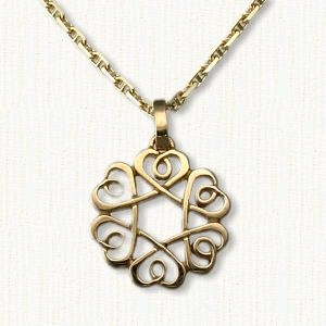Threaded Heart Knot Pendant with Loops